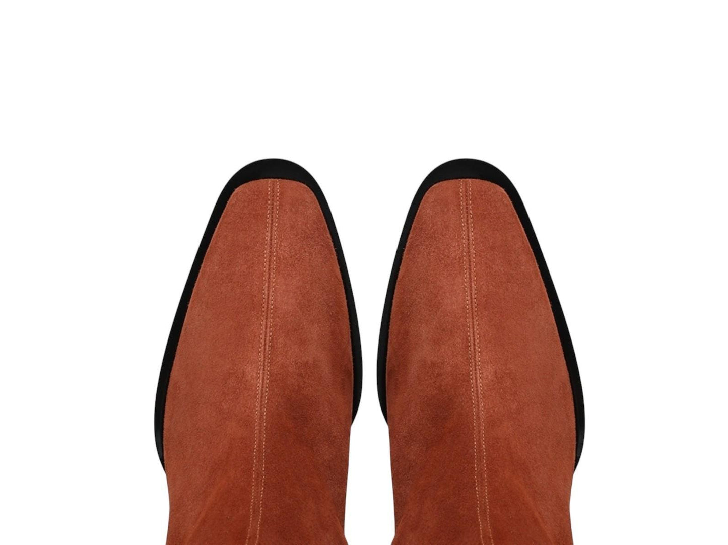 Zimmermann Crescent Suede Boot | Ankle, Tan/Brown Suede, Low Heel, Square Toe