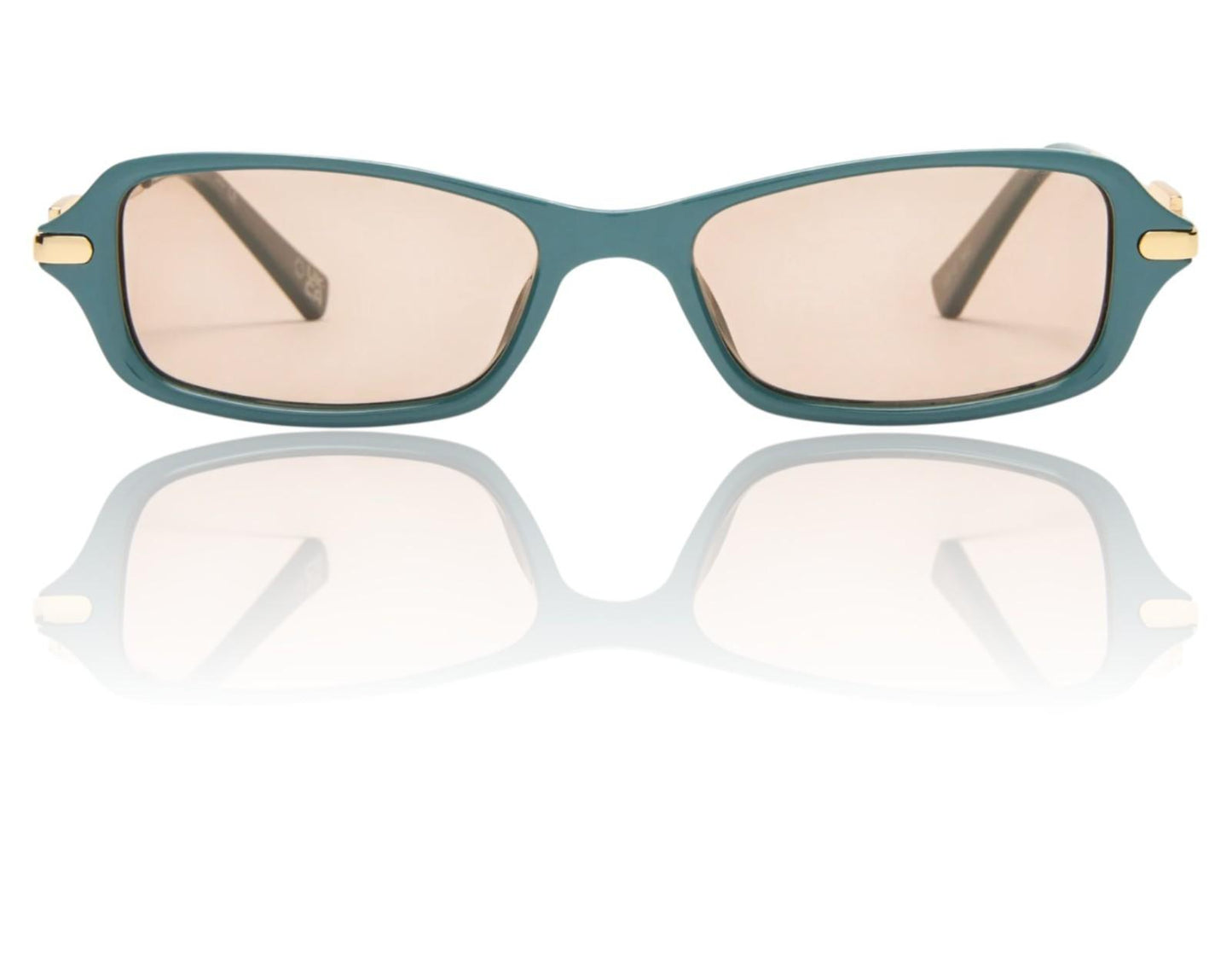 Le Specs Bamboozler Ltd Edition | Green/Gold, Brown Polarised Lenses, Rectangle