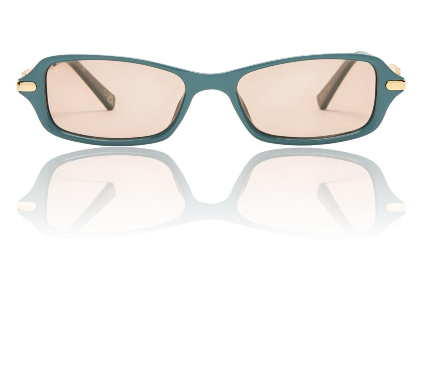 Le Specs Bamboozler Ltd Edition | Green/Gold, Brown Polarised Lenses, Rectangle
