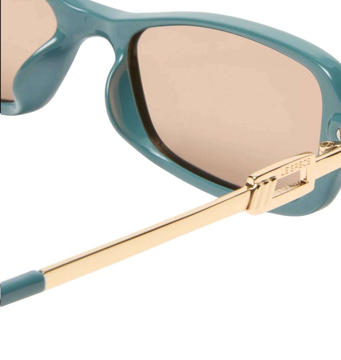 Le Specs Bamboozler Ltd Edition | Green/Gold, Brown Polarised Lenses, Rectangle