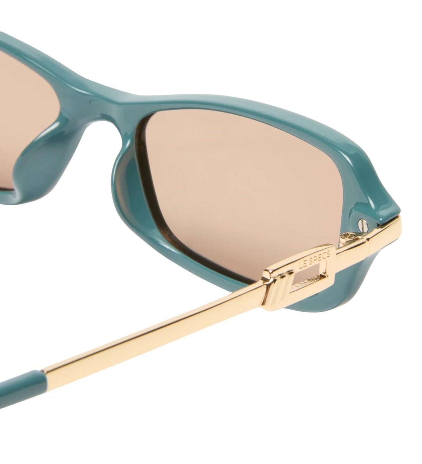 Le Specs Bamboozler Ltd Edition | Green/Gold, Brown Polarised Lenses, Rectangle