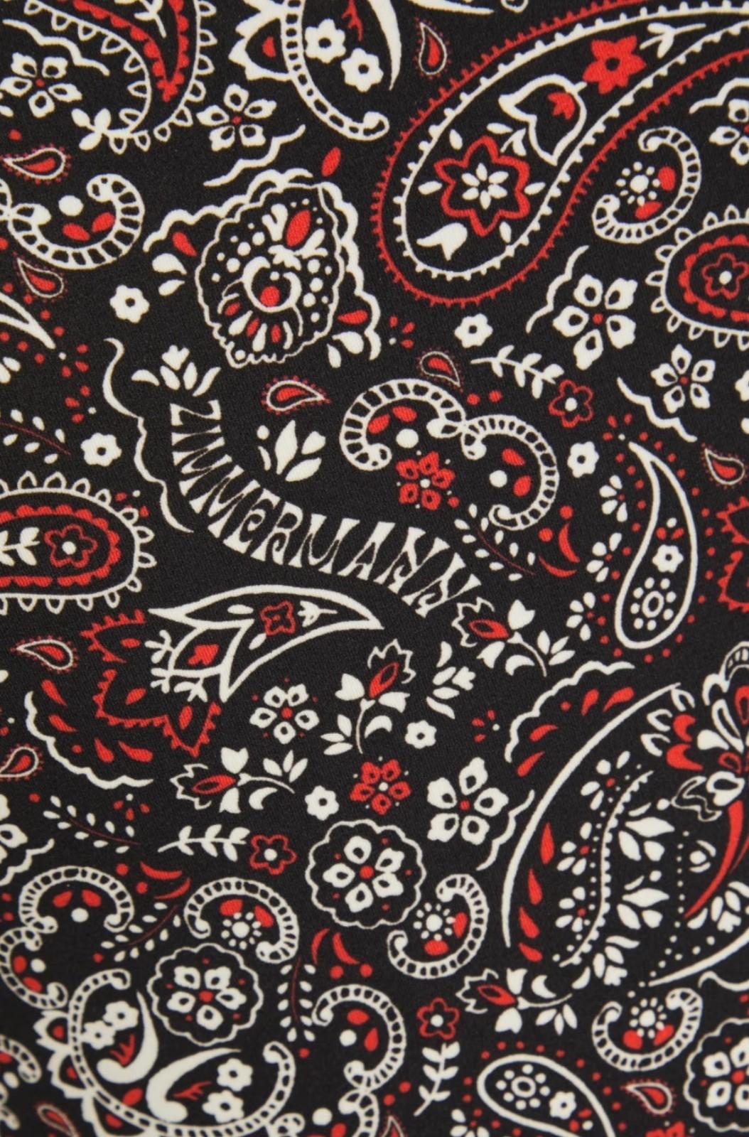 Zimmermann Separates Scoop One Piece | Black Paisley, Backless, Red/White Print