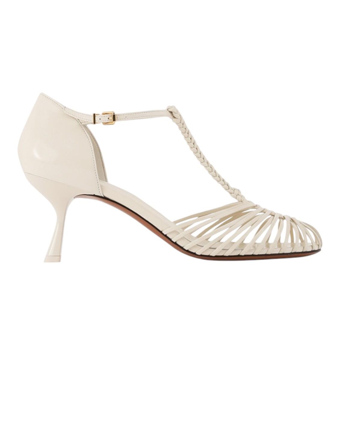 Zimmermann Celesta Pump 65 |White/Cream Heels, Strappy, Leather, Vintage Inspire