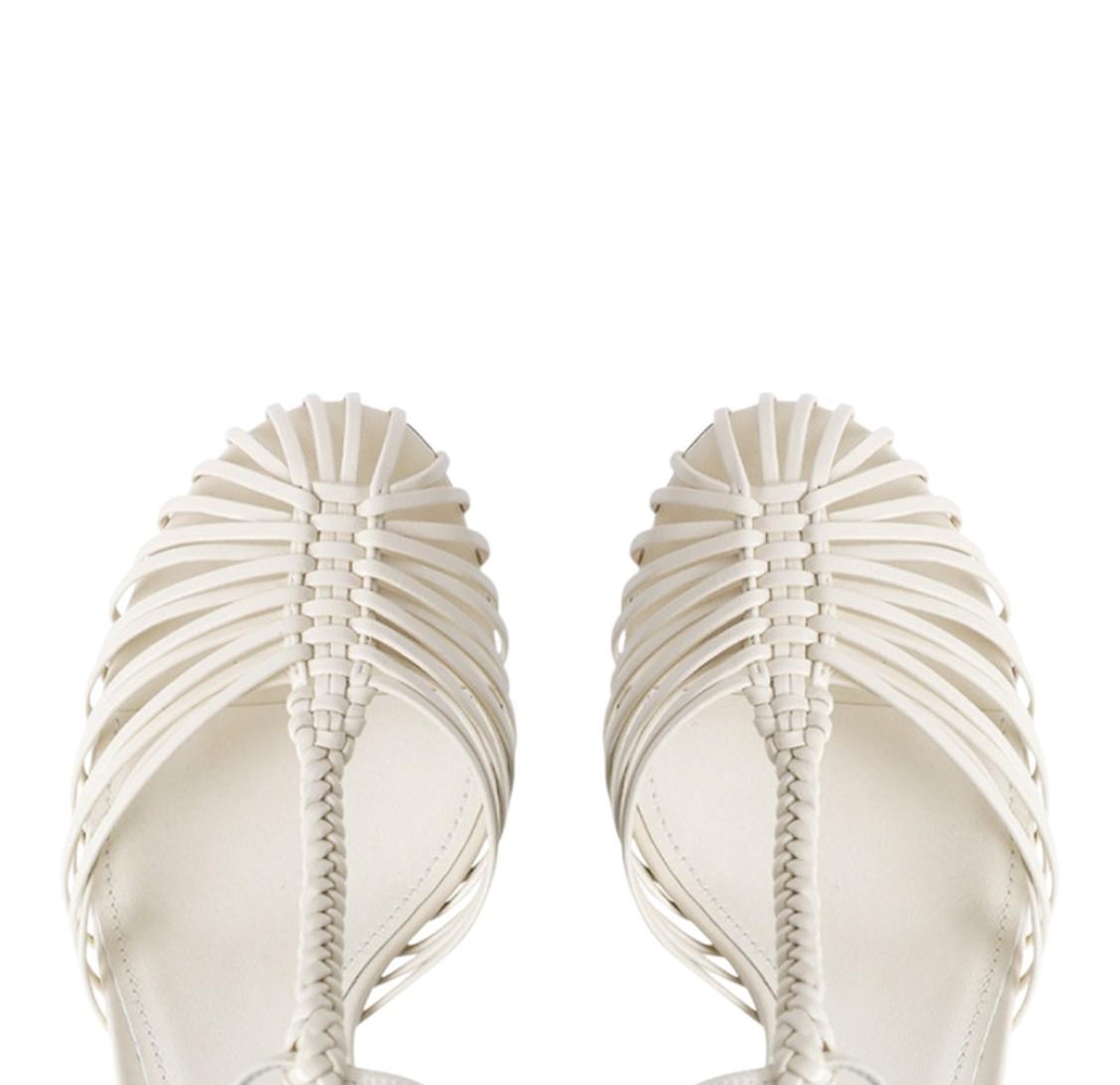Zimmermann Celesta Pump 65 |White/Cream Heels, Strappy, Leather, Vintage Inspire