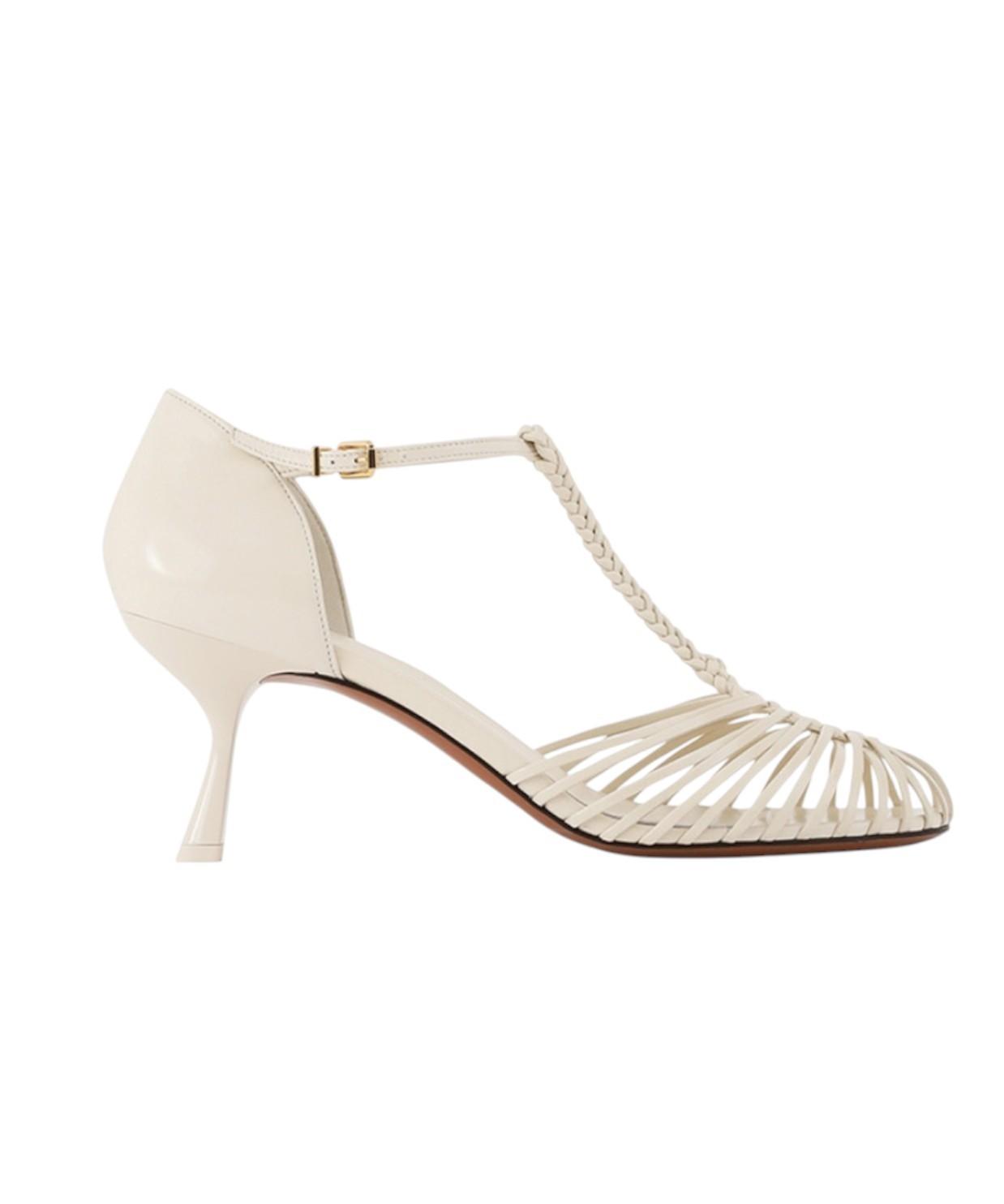 Zimmermann Celesta Pump 65 |White/Cream Heels, Strappy, Leather, Vintage Inspire
