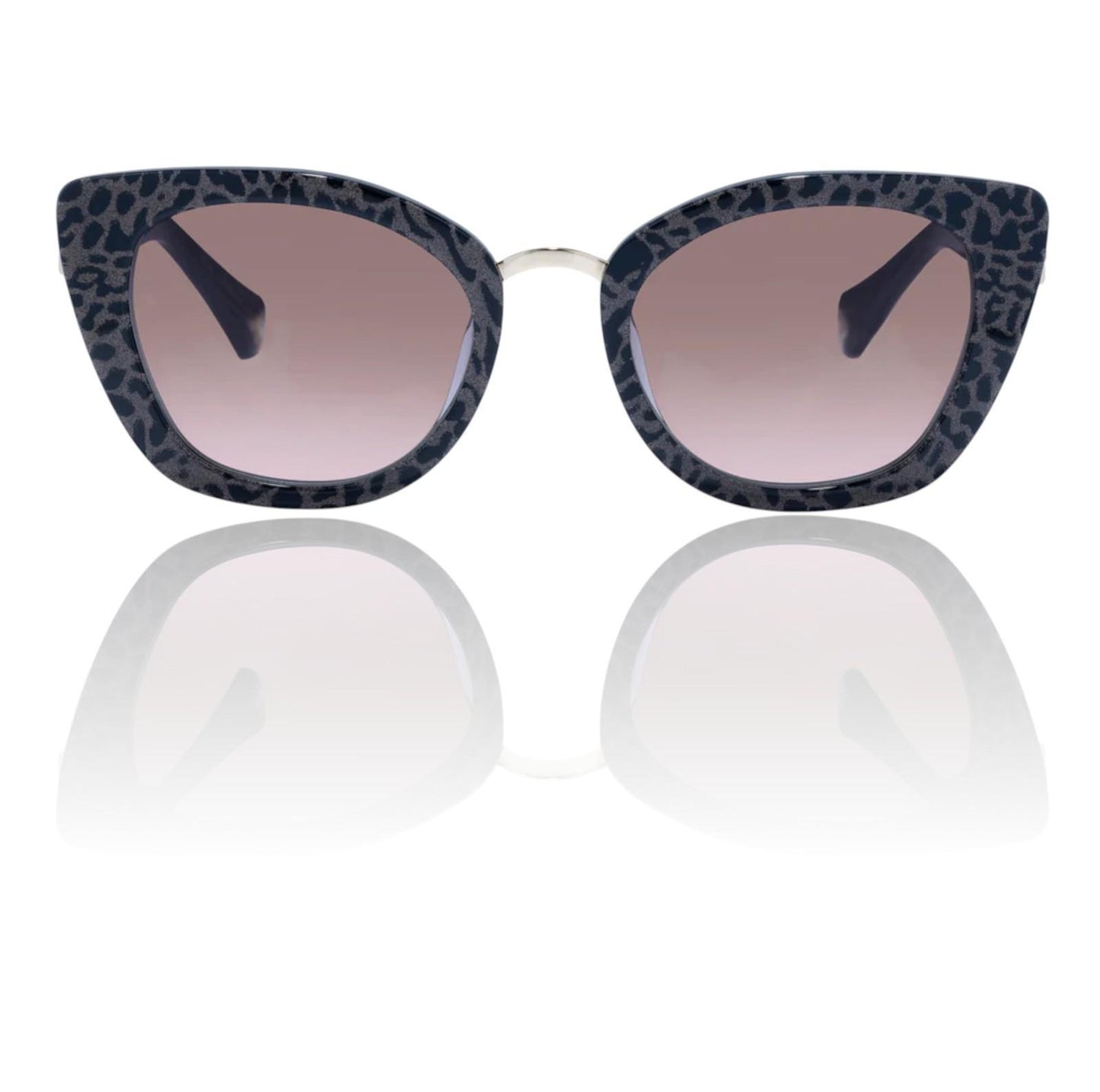 Camilla Nile Goddess Sunglasses | Cat Eye, Black/Glitter/Leopard, Acetate/Metal