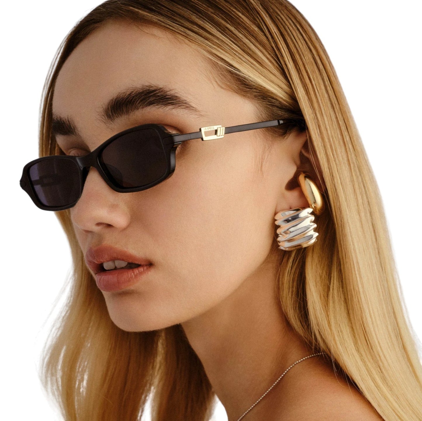 Le Specs Bamboozler Ltd Edition | Black/Gold, Grey Mono, Rectangle, Small Size