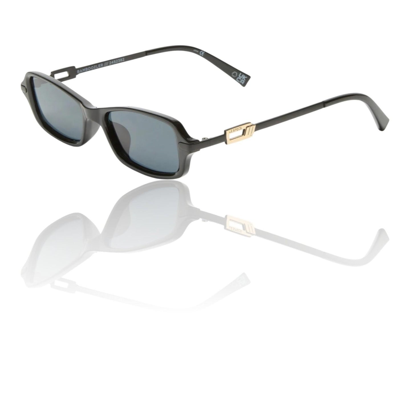 Le Specs Bamboozler Ltd Edition | Black/Gold, Grey Mono, Rectangle, Small Size