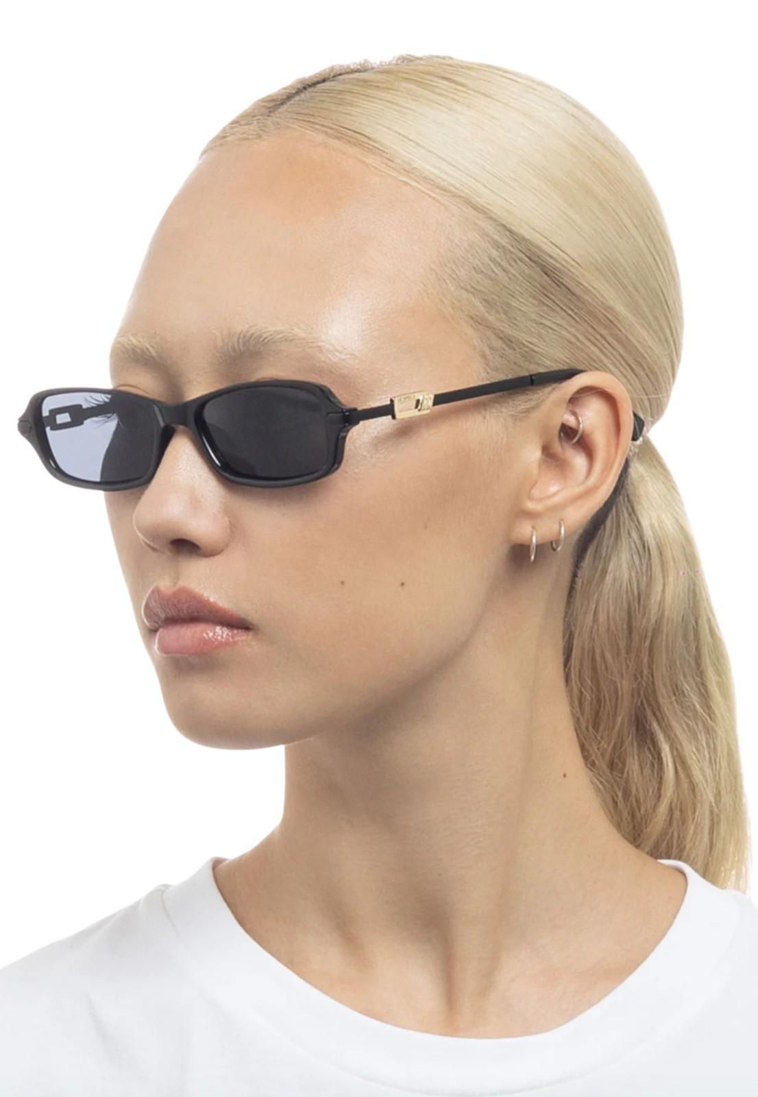 Le Specs Bamboozler Ltd Edition | Black/Gold, Grey Mono, Rectangle, Small Size