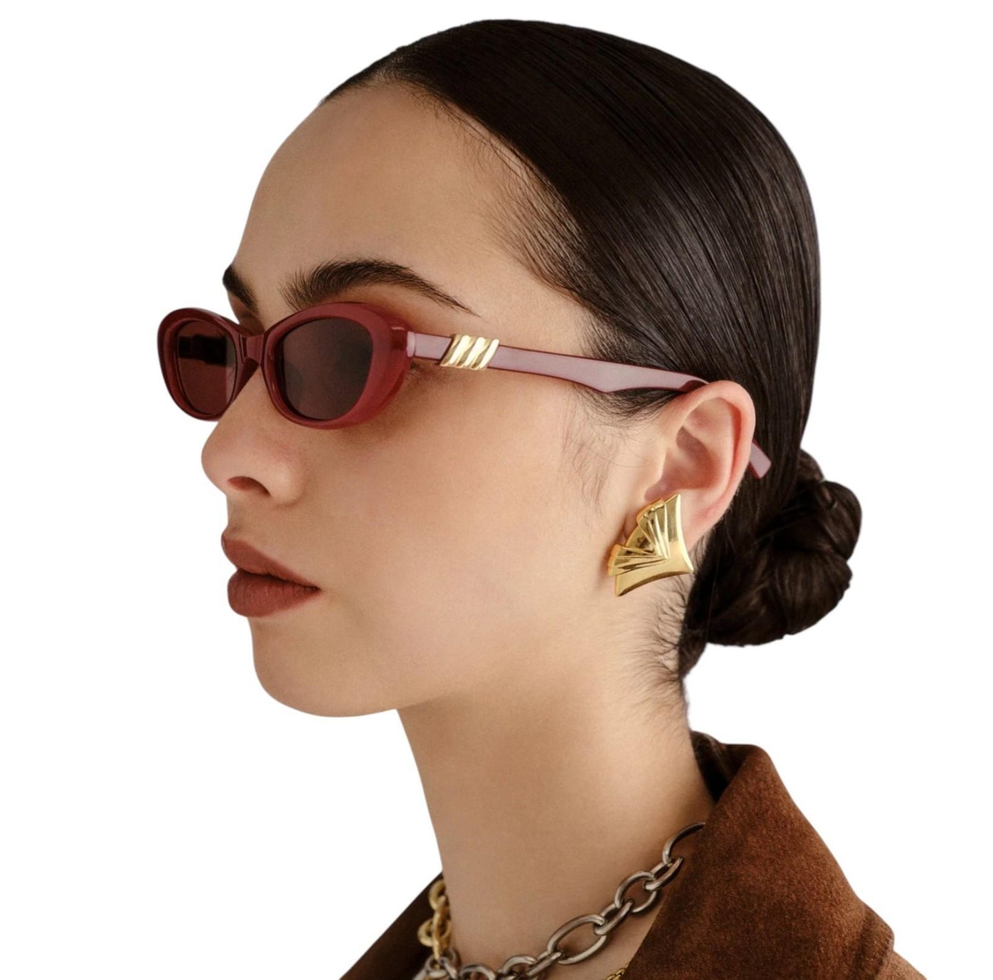 Le Specs Whisperer Sunglasses | Garnet/Red, Cats Eye/Oval, Small, Eco Friendly