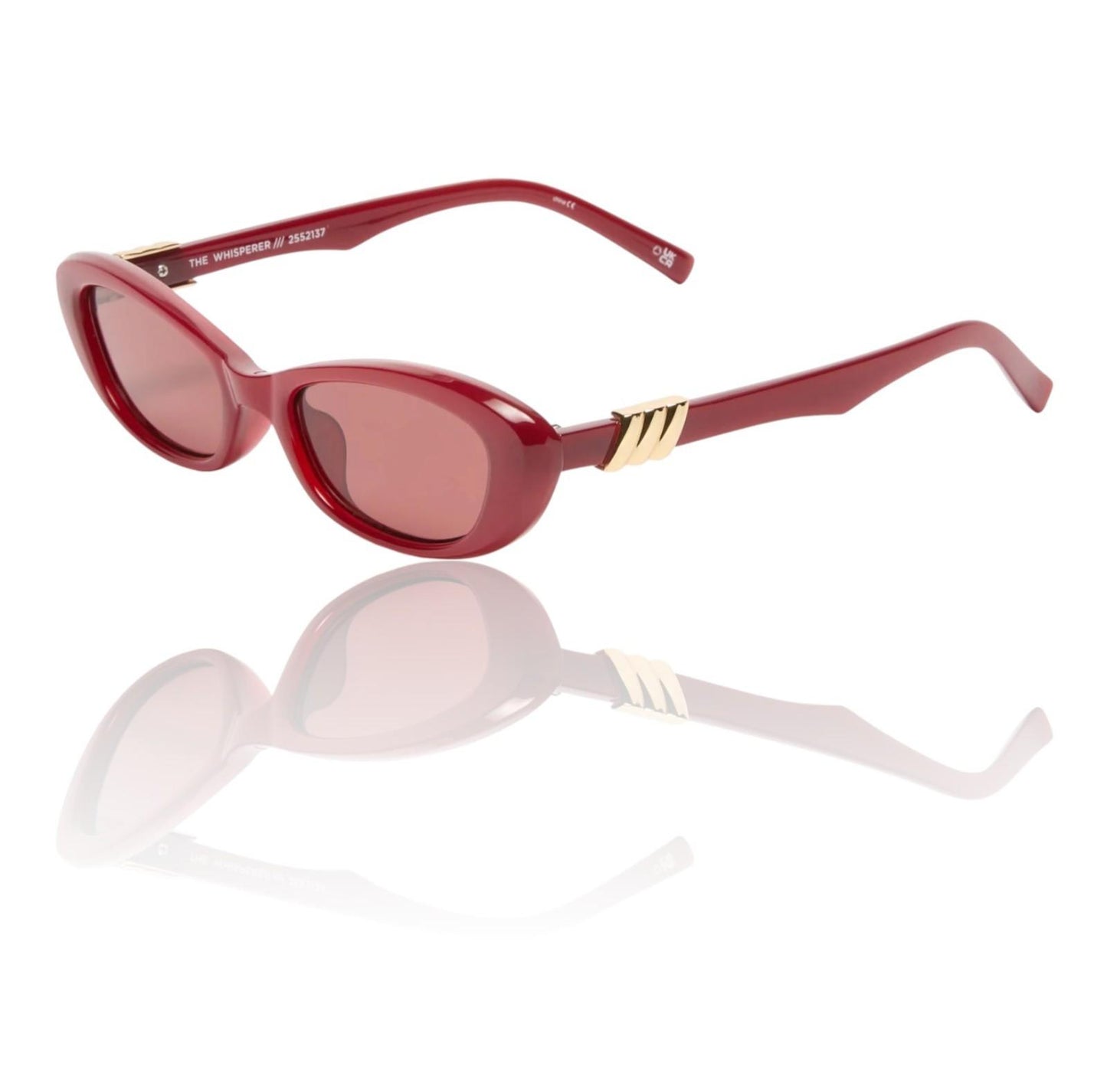 Le Specs Whisperer Sunglasses | Garnet/Red, Cats Eye/Oval, Small, Eco Friendly