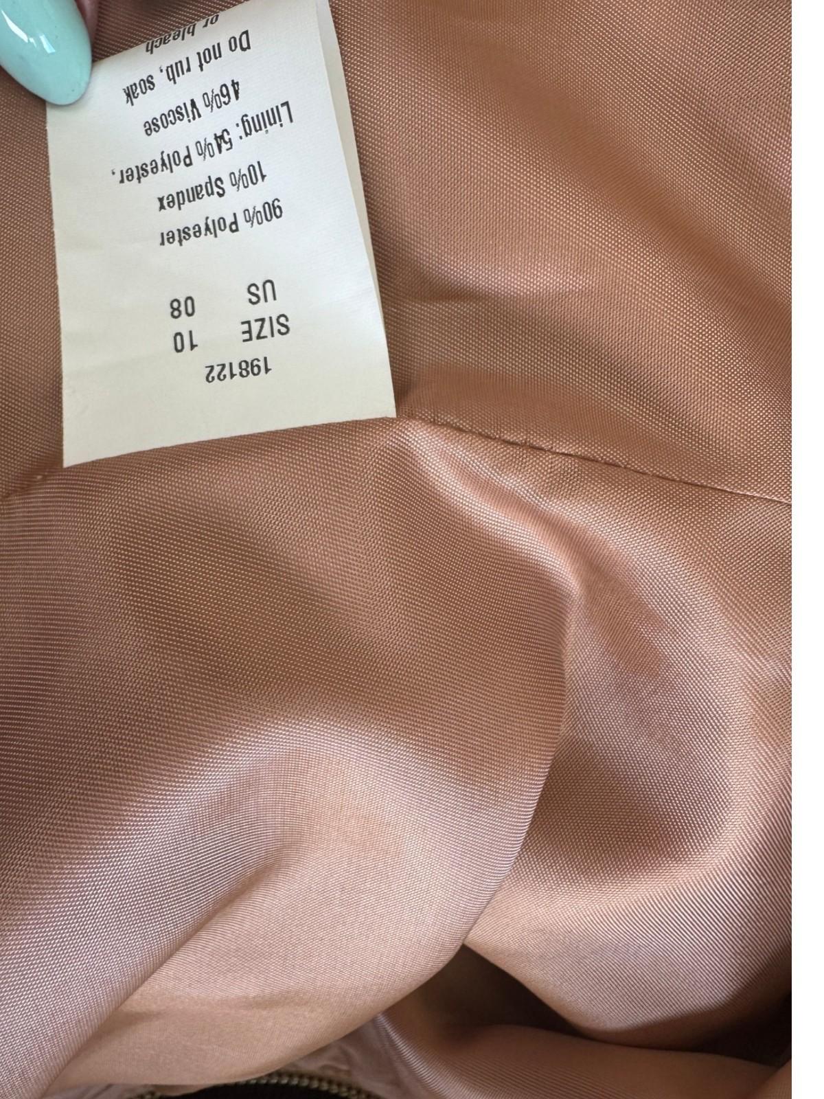 Carla Zampatti Suede-Effect Caped Jacket | Camel/Brown, Sz 10, Zipper, Lined