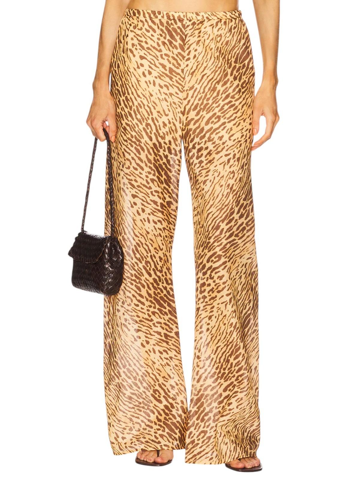 Zimmermann Cascadian Bias Pant | Leopard Print, Elastic Waist, Wide Leg, Linen