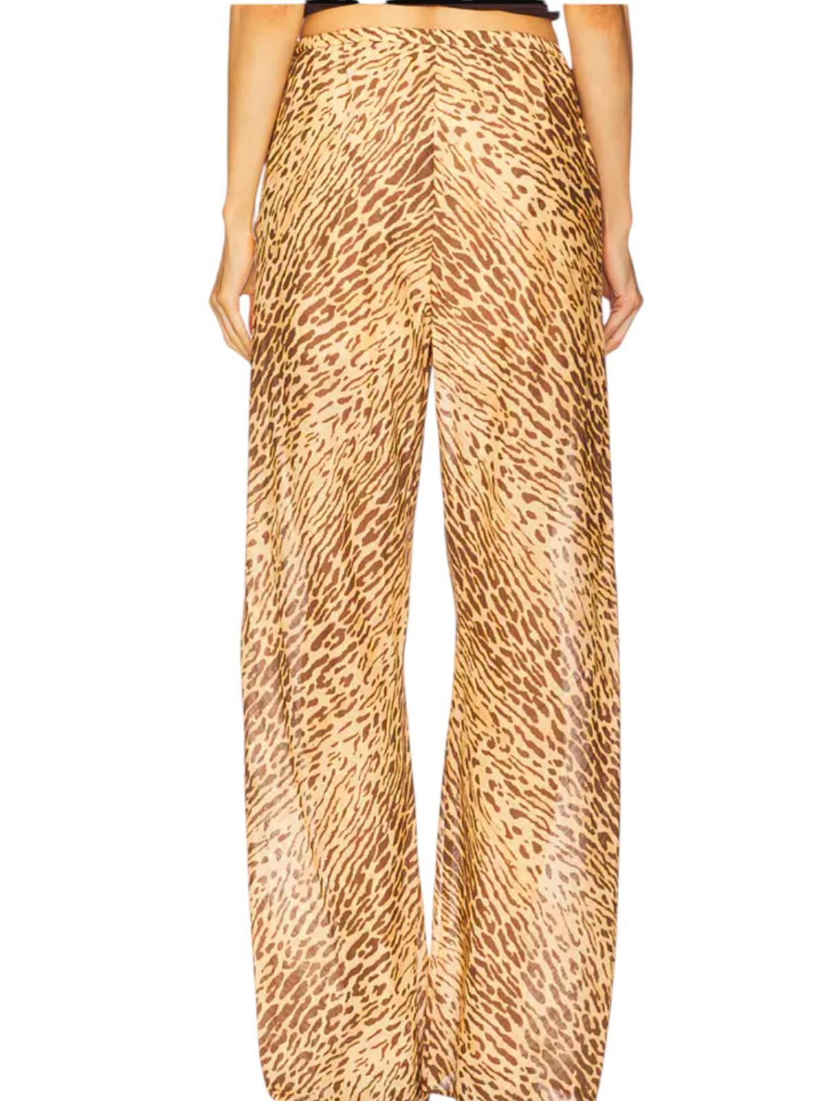 Zimmermann Cascadian Bias Pant | Leopard Print, Elastic Waist, Wide Leg, Linen