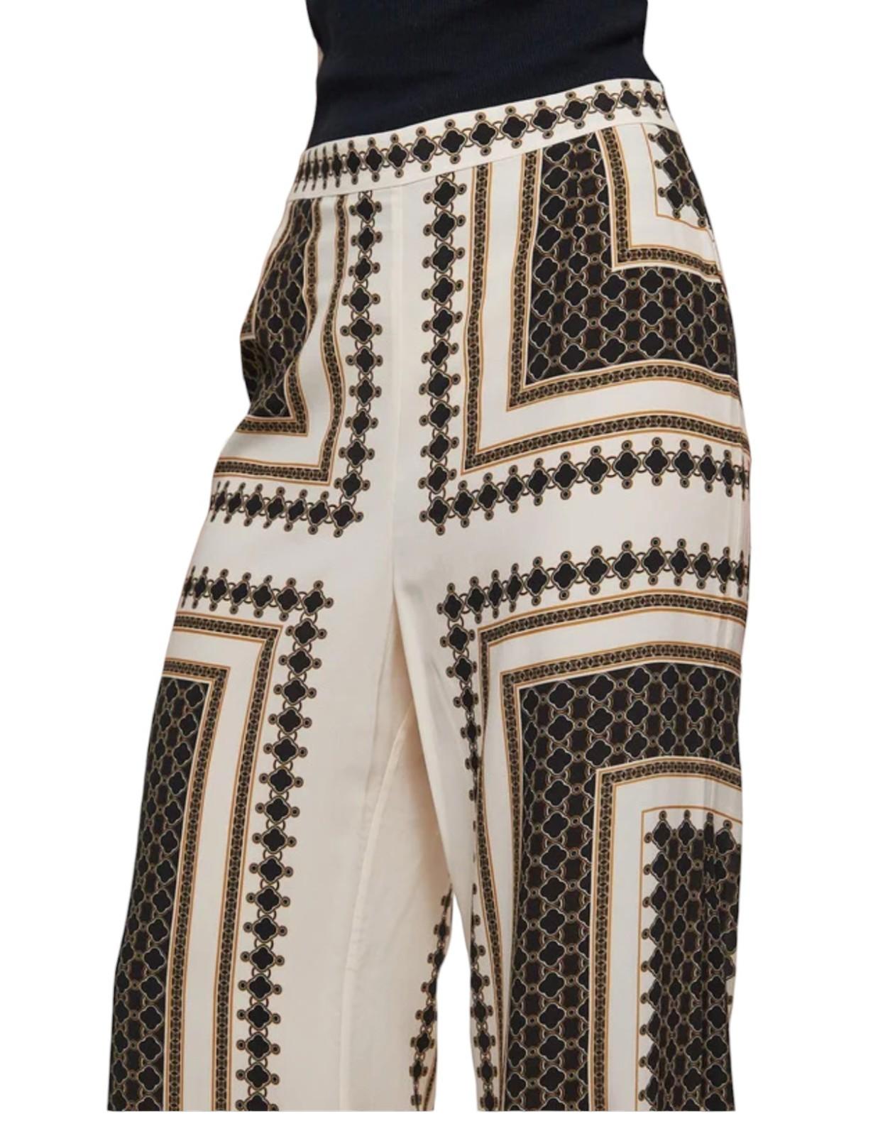 Zimmermann Flare Pant | Black Geometric Print, Silk, High Waisted, Lightweight