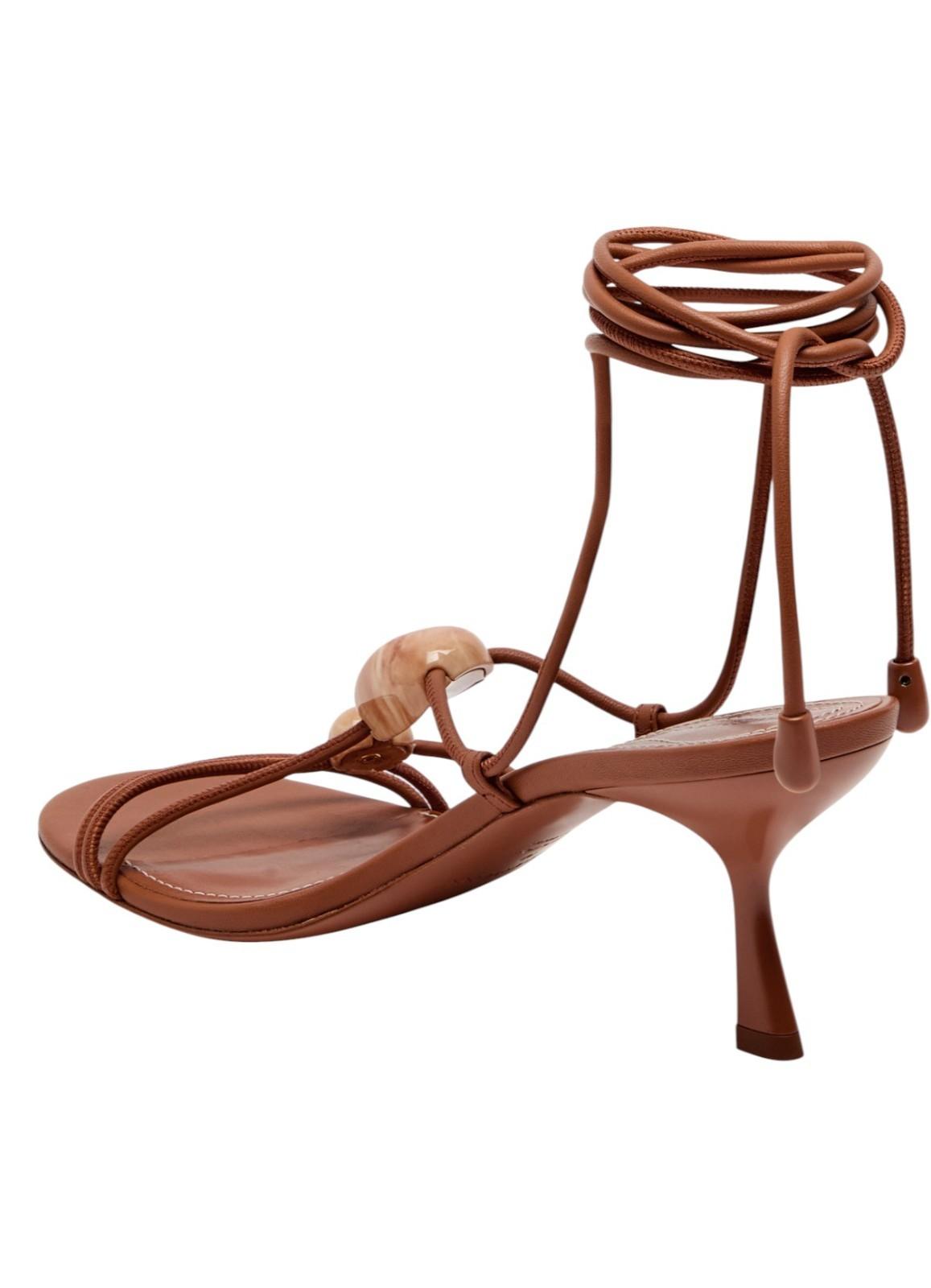 Zimmermann Gleam Sandal 65|Avalon/Tan/Brown, Strappy Tie, Heel, Stiletto, Pebble