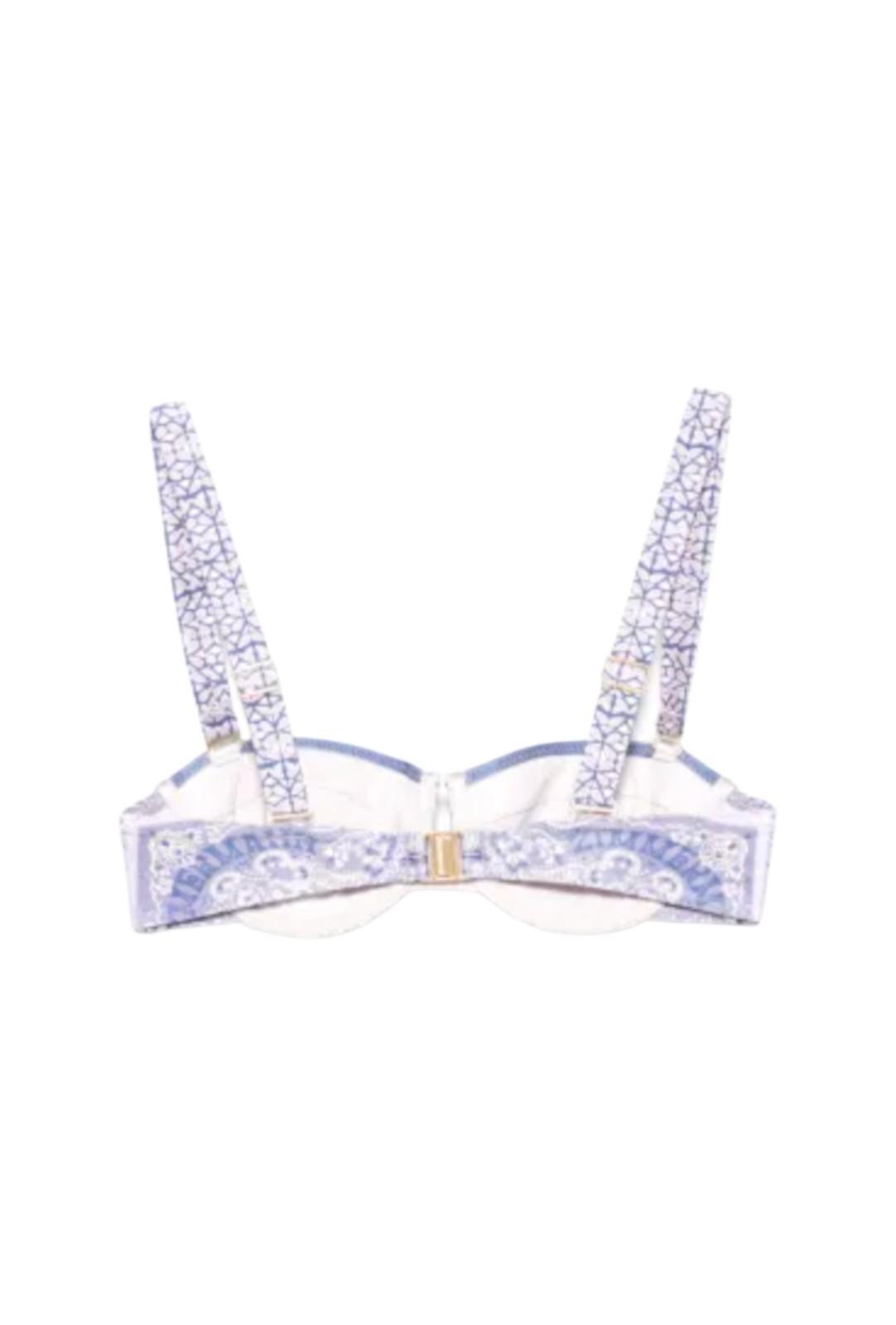 Zimmermann Lucky Balconette Bikini Top/Bra |Blue Bandana, Underwire, Opt. Straps