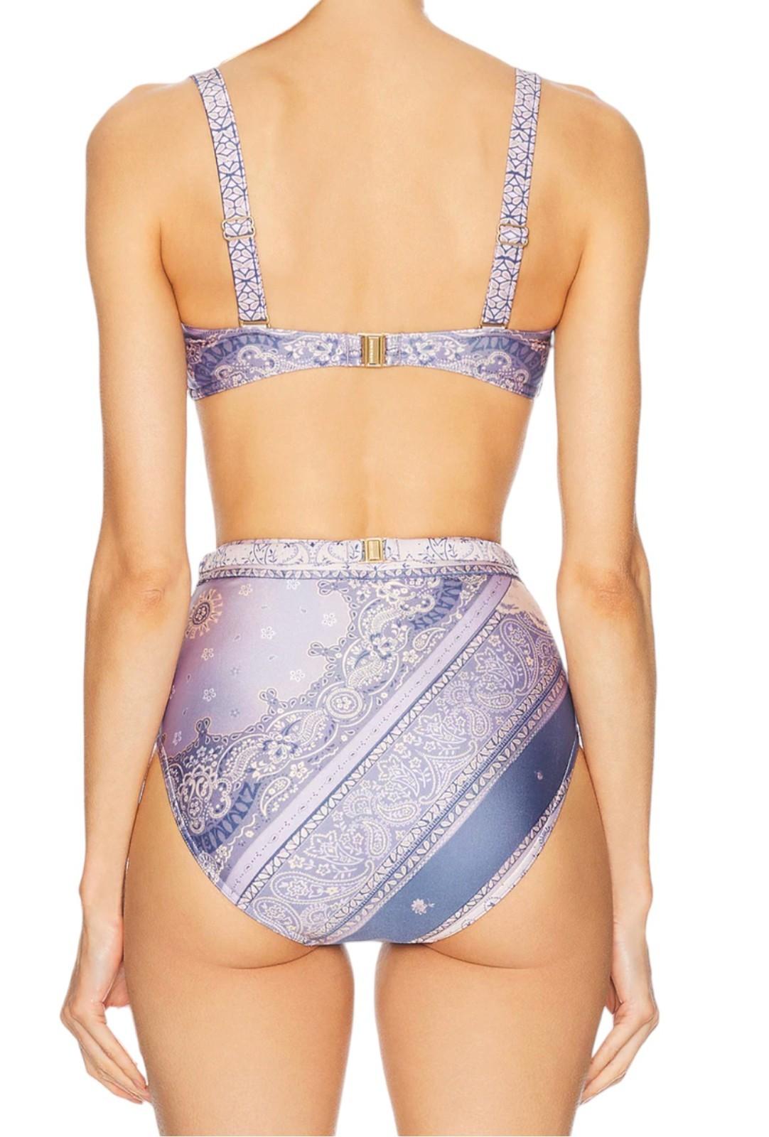 Zimmermann Lucky Balconette Bikini Top/Bra |Blue Bandana, Underwire, Opt. Straps