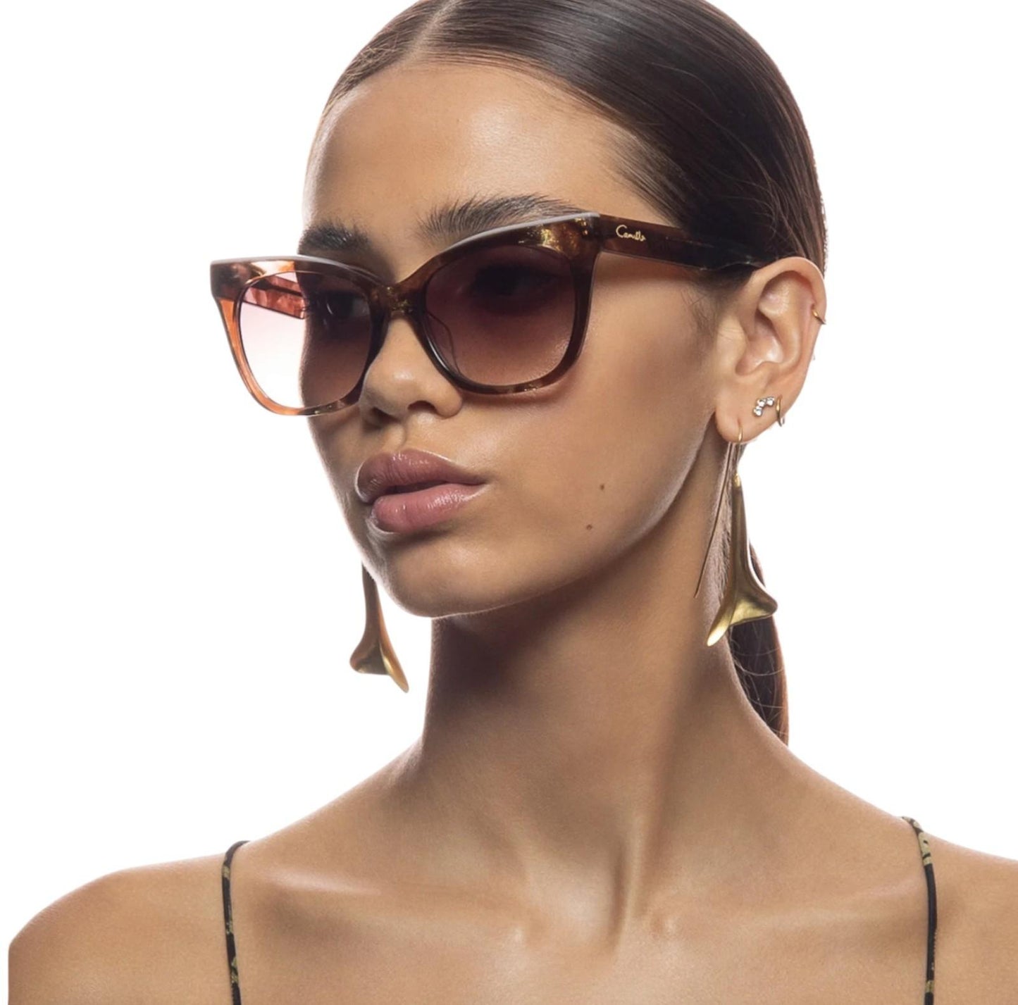 Camilla Busy Day in Soho Sunglasses | Tortoise, Acetate, Cat Eye, Brown Gradient