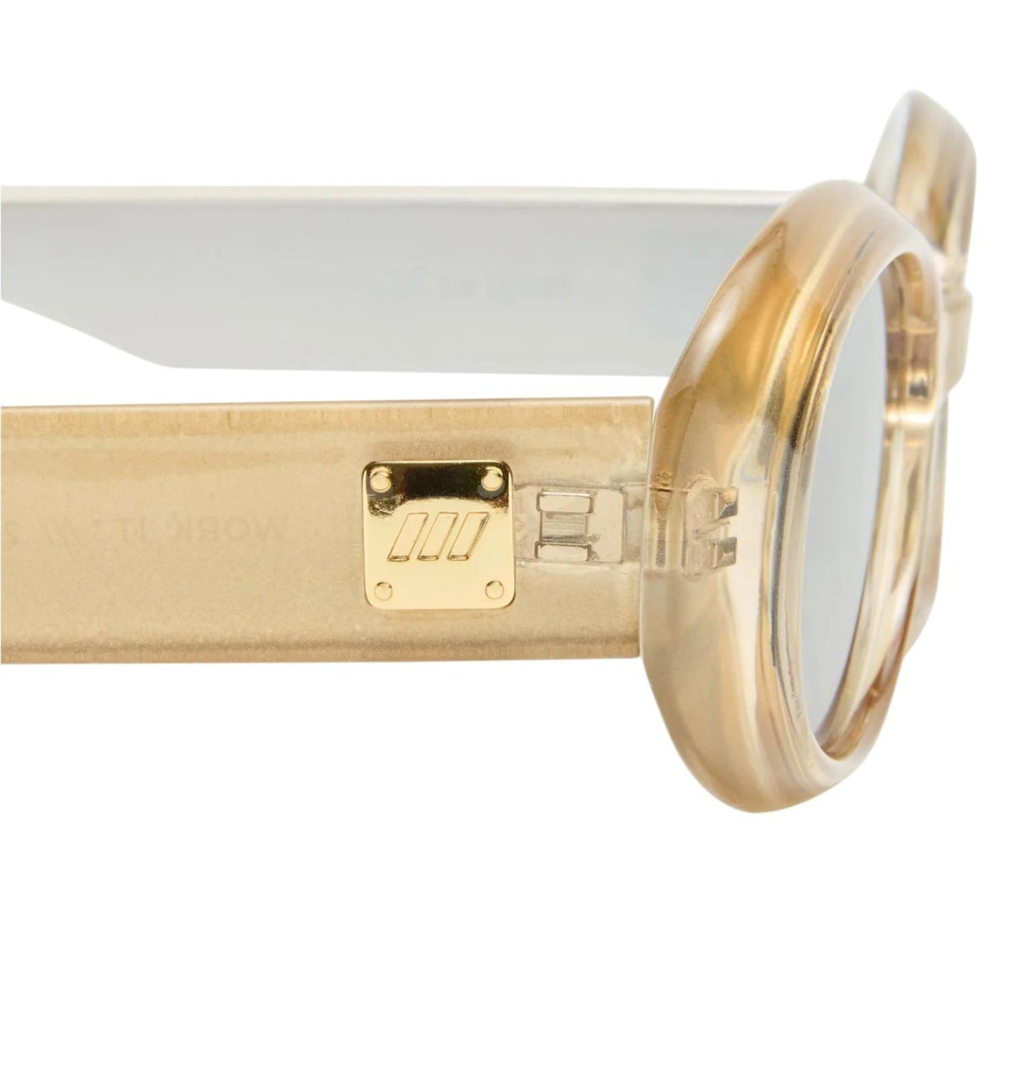 Le Specs Work It Sunglasses | Small Oval, Champagne Pearl, Grey Lenses, Acetate