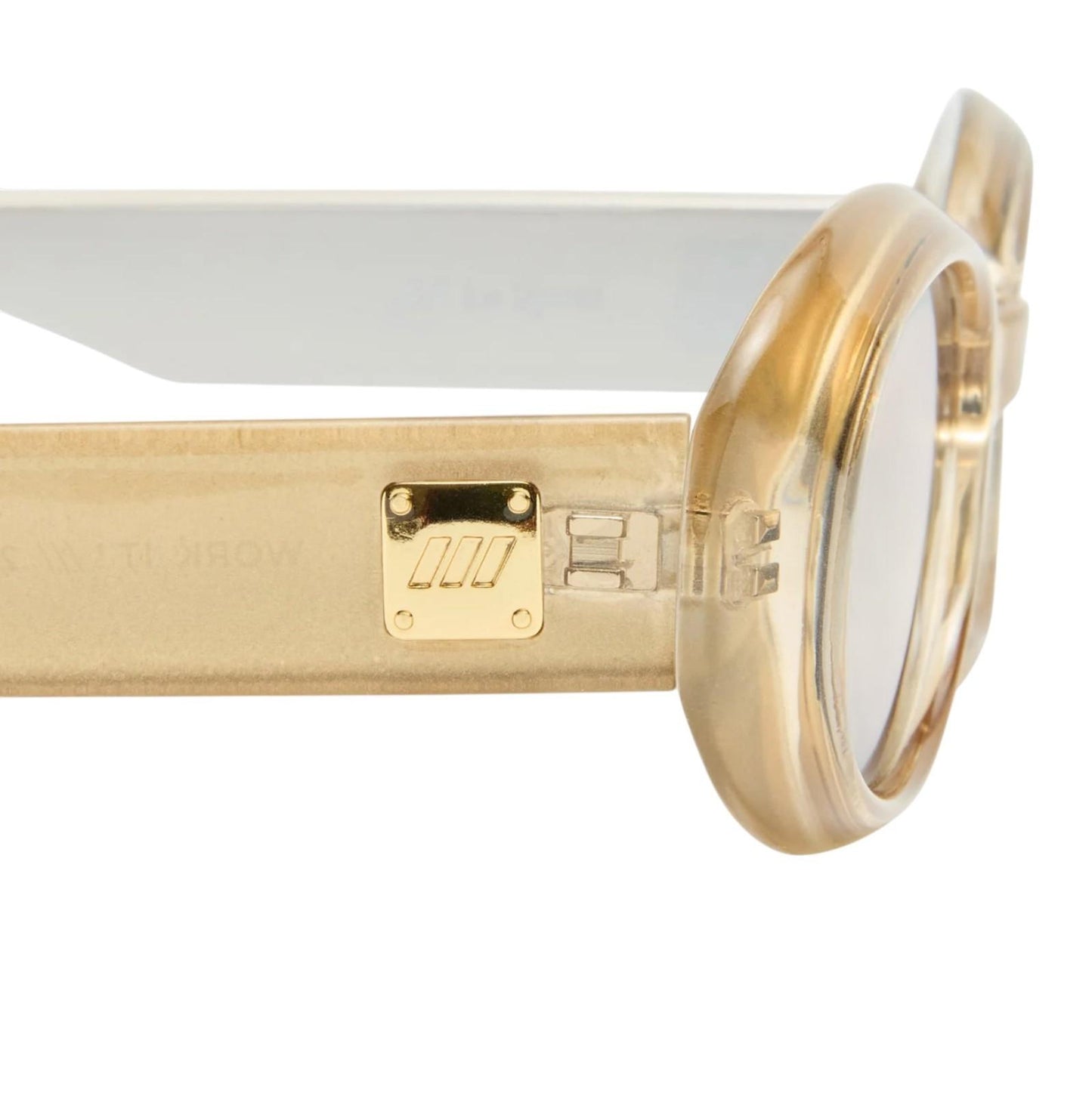 Le Specs Work It Sunglasses | Small Oval, Champagne Pearl, Grey Lenses, Acetate