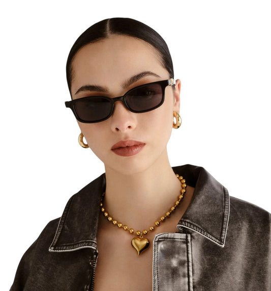 Le Specs Confidential Sunglasses | Dark Tortoise Shell, Small, D-Frame, Tan Lens