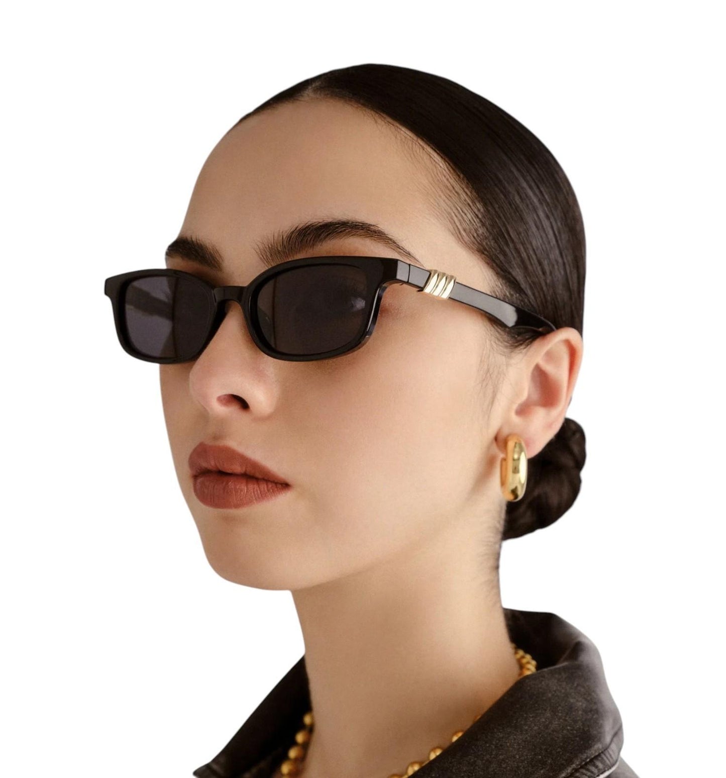 Le Specs Confidential Sunglasses | Dark Tortoise Shell, Small, D-Frame, Tan Lens