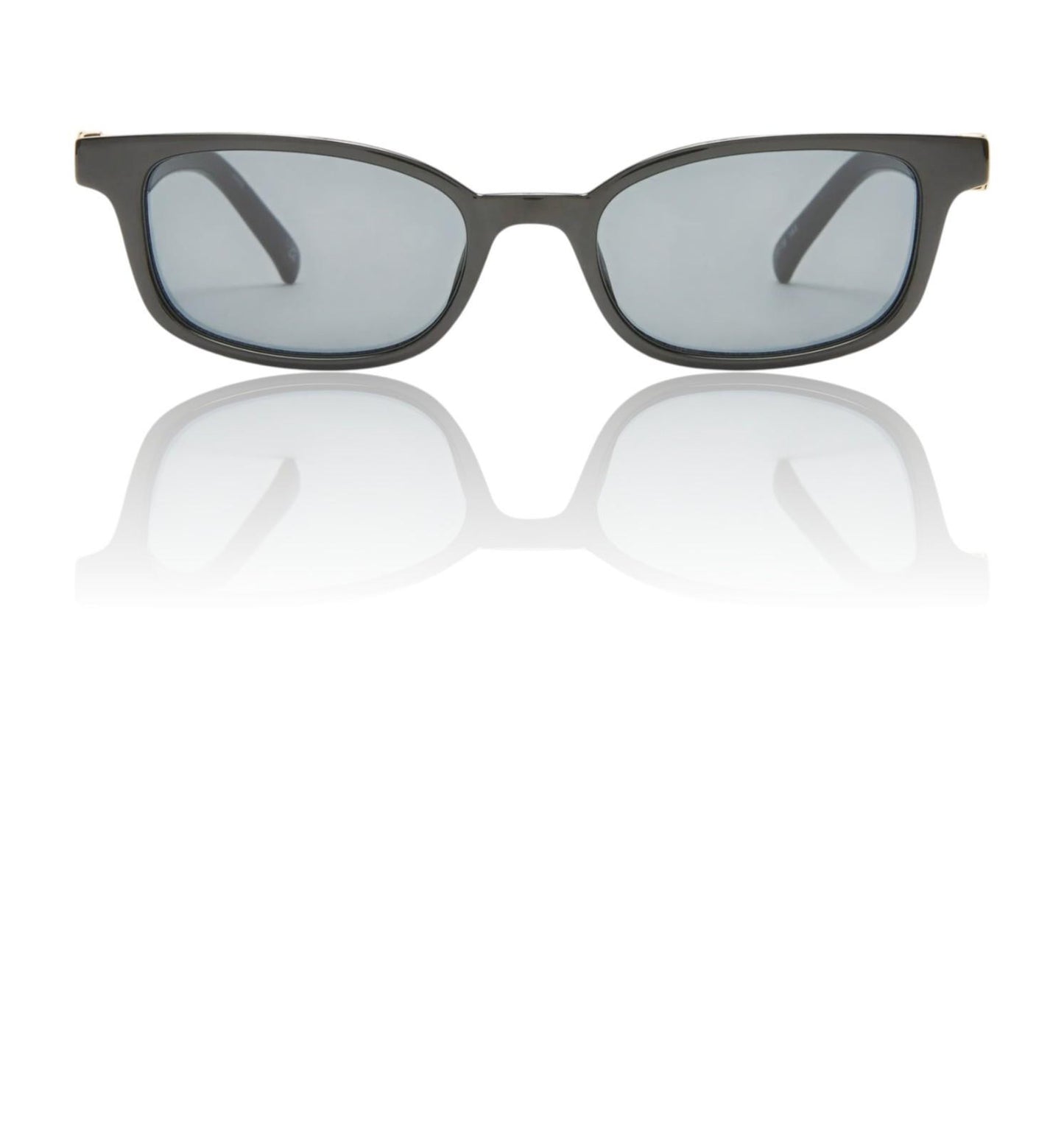 Le Specs Confidential Sunglasses | Dark Tortoise Shell, Small, D-Frame, Tan Lens