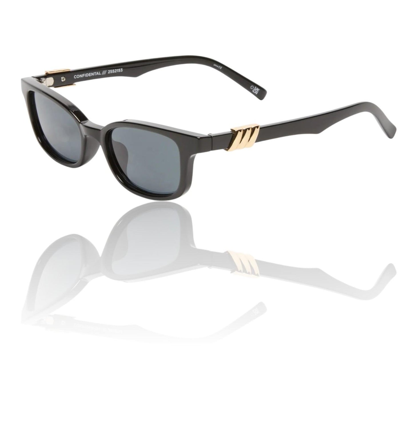 Le Specs Confidential Sunglasses | Dark Tortoise Shell, Small, D-Frame, Tan Lens