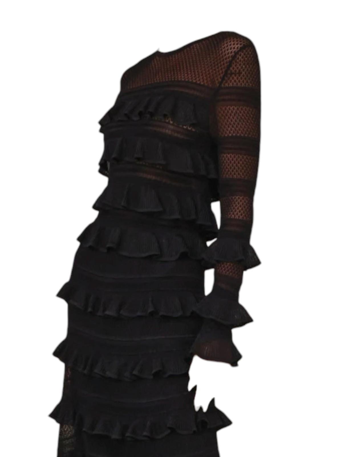 Zimmermann Illustration Frilled Top | Black, Beige, Long Sleeves, Sheer, Ruffles