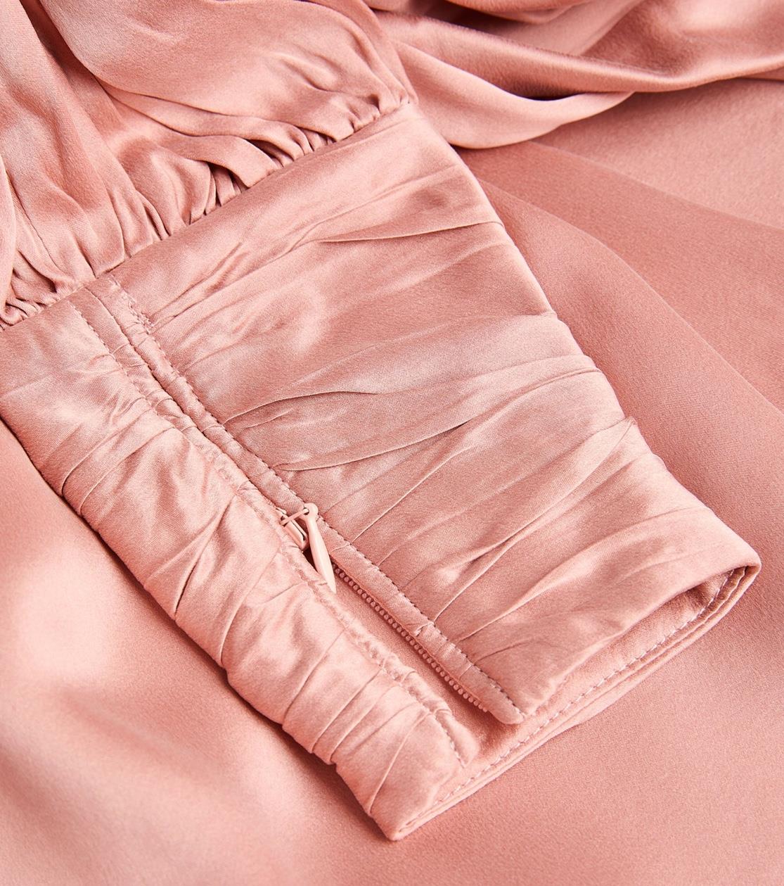 Zimmermann Silk Wrap Midi Dress | Dusty Pale Pink, Silk Cocktail, Dolman Sleeves