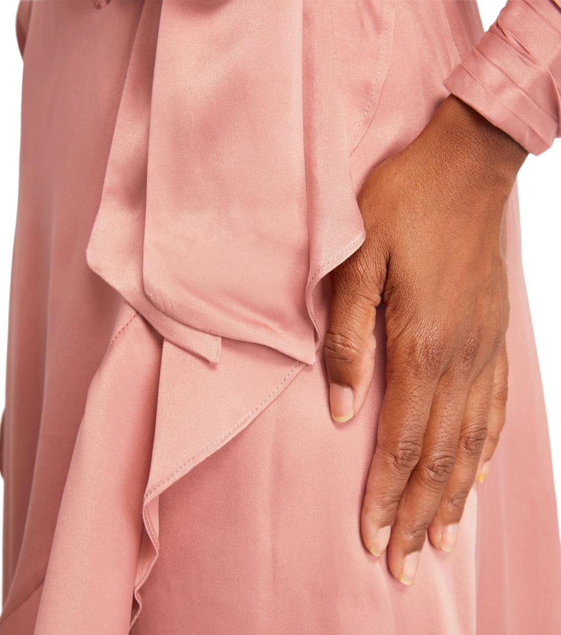 Zimmermann Silk Wrap Midi Dress | Dusty Pale Pink, Silk Cocktail, Dolman Sleeves