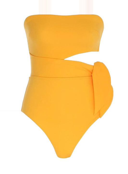 Zimmermann Seperates Scarf Tie One Piece | Mustard/ Yellow, Bandeau, CutOut