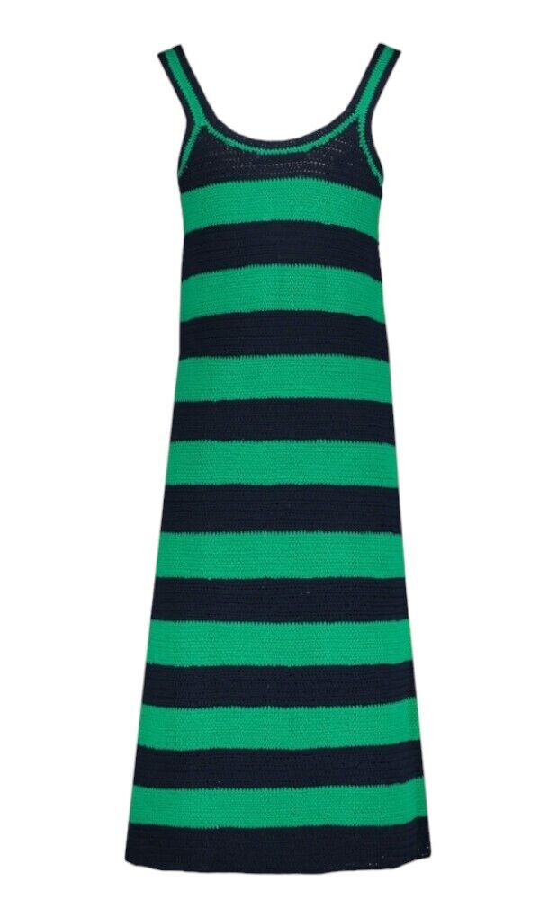 Zimmermann Tiggy Scoop Neck Midi Dress Navy/Green Stripe Naked Pear Zimmermann Tiggy Scoop Neck Midi Dress Navy/Green Stripe Naked Pear