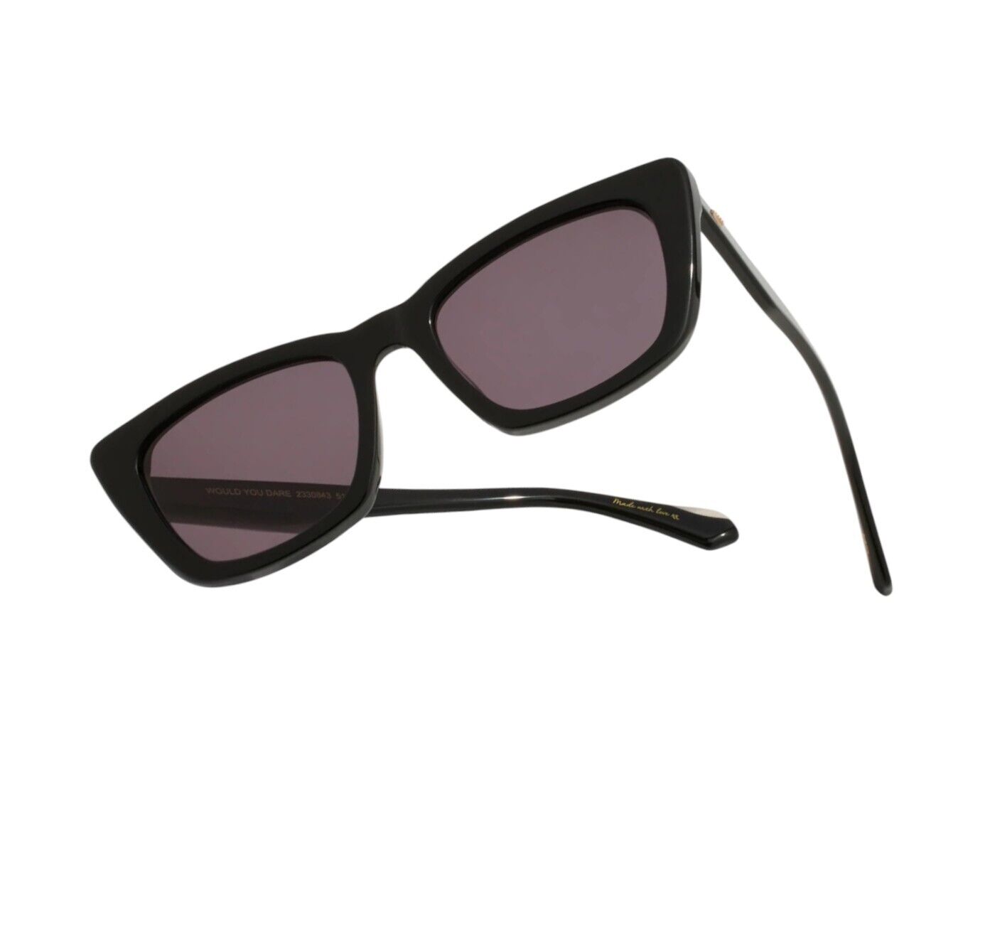 Camilla Would You Dare Sunglasses | Black, Cats Eye, Hand-Made, Premium Acetate