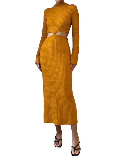 CAMILLA & MARC Nemesia Dress | Orange, Burnt Orange, Side Cut Outs, Long Sleeve