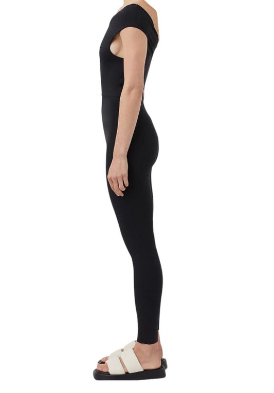 CAMILLA & MARC Marco Catsuit | Black, Cut Outs, One Off Shoulder,  Leggings