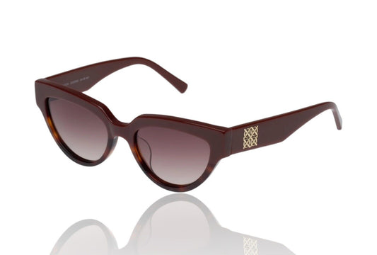 Oroton Ashton Sunglasses |Chunky Cat Eye, Burgundy/Sienna, Warm Lenses, Handmade