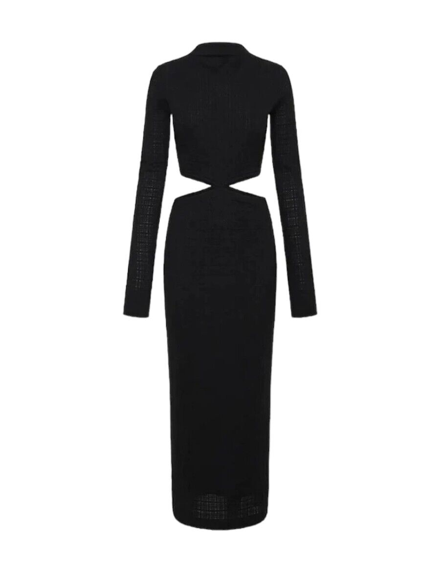 CAMILLA & MARC Nemesia Dress | Black, Side Cut Outs, Long Sleeve, Maxi/Midi, LBD