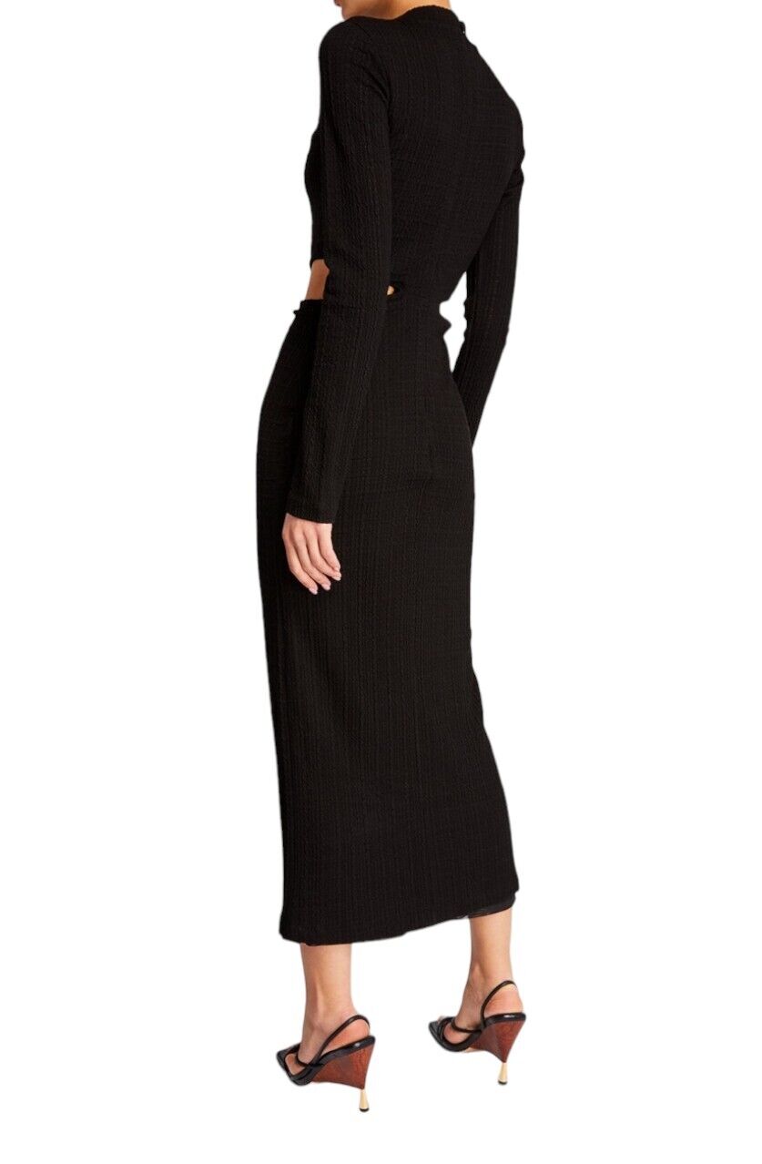 CAMILLA & MARC Nemesia Dress | Black, Side Cut Outs, Long Sleeve, Maxi/Midi, LBD