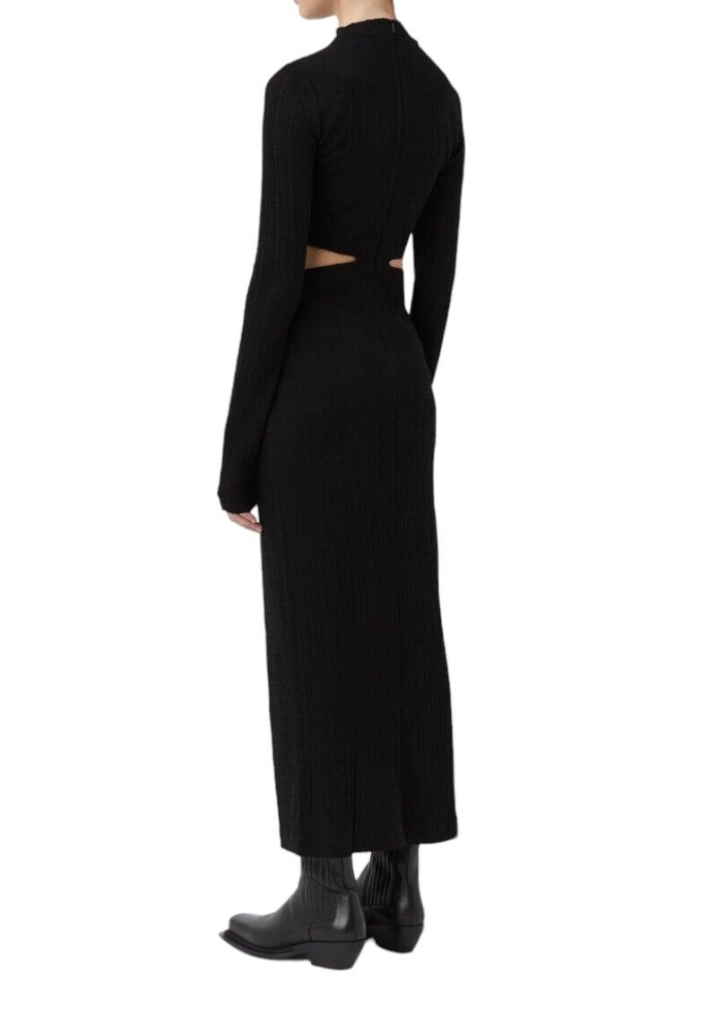 CAMILLA & MARC Nemesia Dress | Black, Side Cut Outs, Long Sleeve, Maxi/Midi, LBD