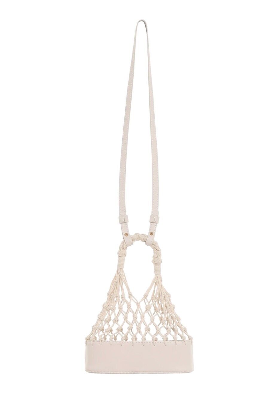 Zimmermann Mini Fisherman's Tote Bag |Handbag, Cream/Milk, Leather, Macrame Rope