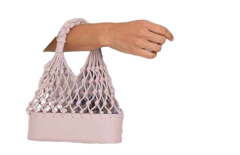 Zimmermann Mini Fisherman's Tote Bag |Handbag, Cream/Milk, Leather, Macrame Rope