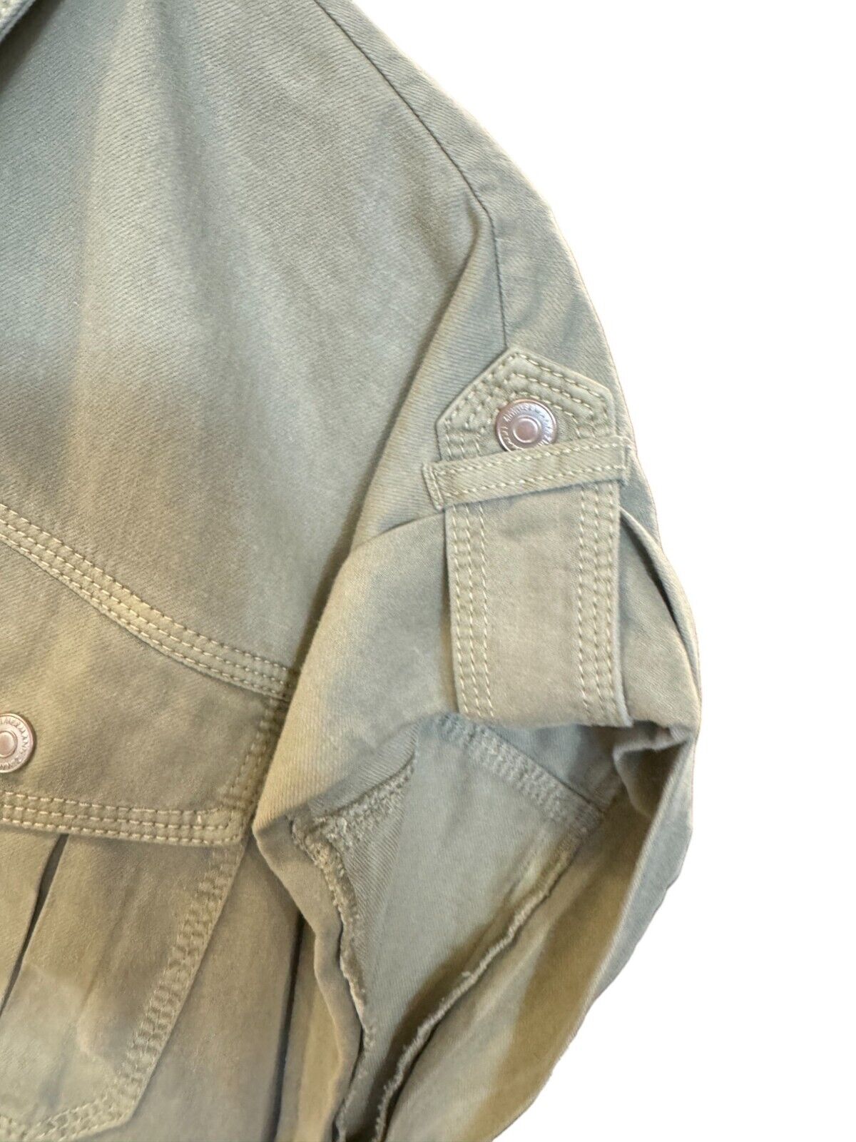 Zimmermann August Denim Utility Shirt | Khaki Denim, Pockets, Shoulder Tabs