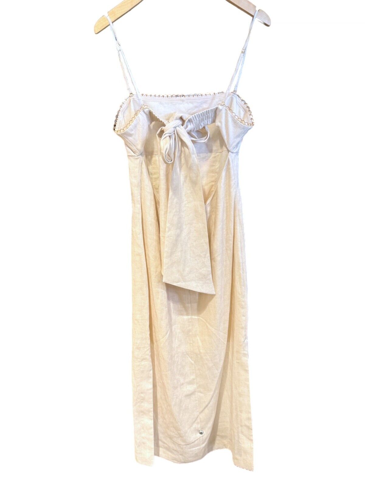 Zimmermann Lexi Column Dress | Ivory Palm, Off-White, Linen, Floral