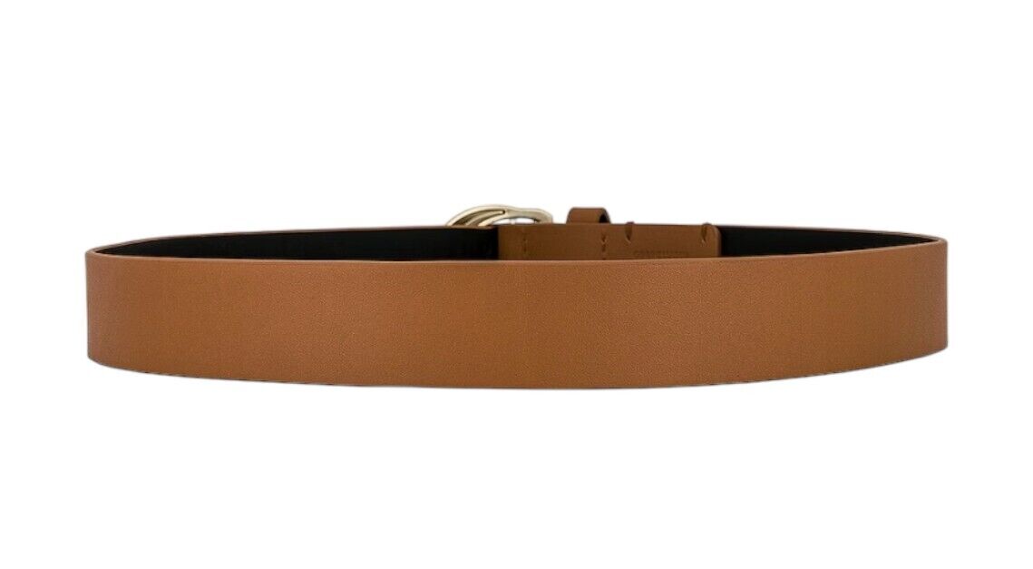 Zimmermann Crescent Buckle Jean Belt | Tan/Brown, Off-White, Leather, Gold