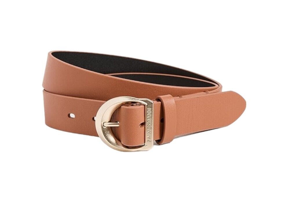 Zimmermann Crescent Buckle Jean Belt | Tan/Brown, Off-White, Leather, Gold