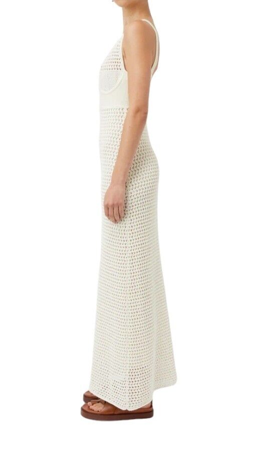 CAMILLA AND MARC Lapis Dress | Crocheted, Scoop Neck, White, Lined, Bust Detail