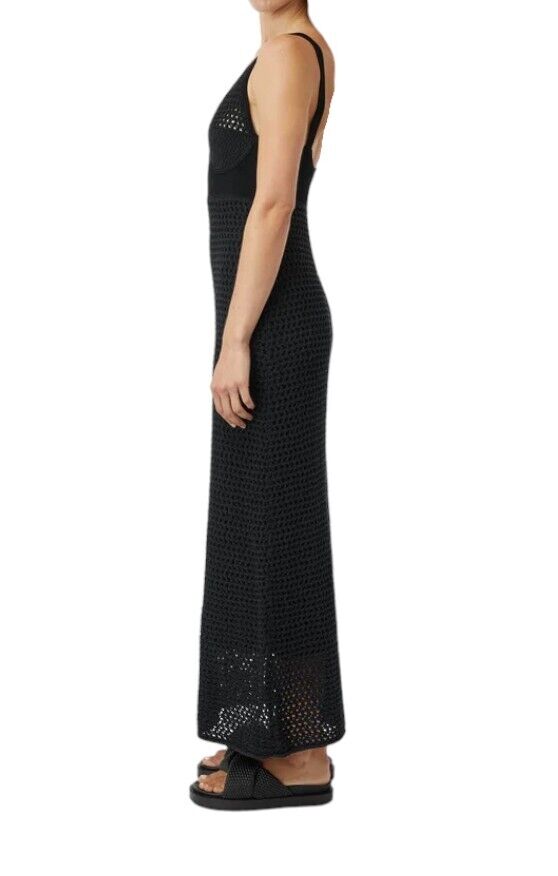 CAMILLA AND MARC Lapis Dress | Crocheted, Scoop Neck, Black, Lined, Bust Detail