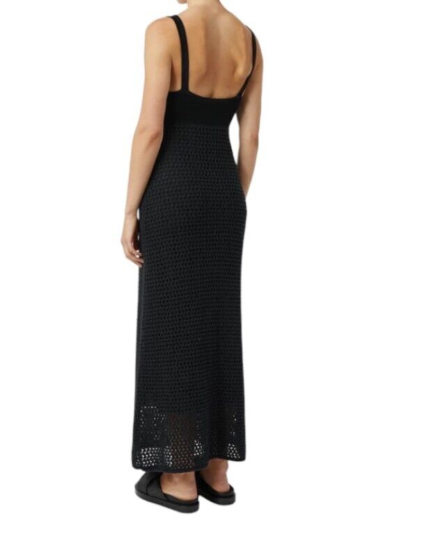 CAMILLA AND MARC Lapis Dress | Crocheted, Scoop Neck, Black, Lined, Bust Detail